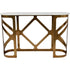 Libra Metropolitan Console Table Satin Bronze with Off-White Marble Top
