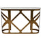 Libra Metropolitan Console Table Satin Bronze with Off-White Marble Top