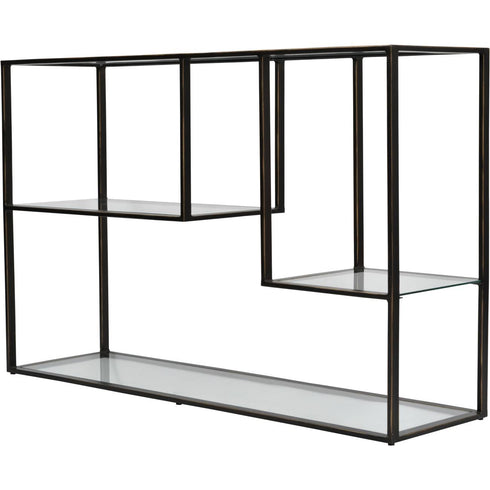 Libra Deveraux Gilded Bronze Metal and Glass Console Table