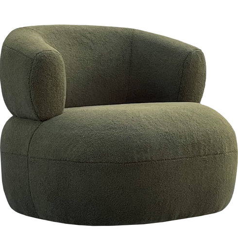 Libra Luna Occasional Chair in Boucle Hunter Green