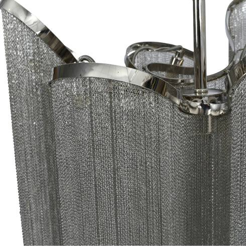 Libra Niagara Silver Chain 6 Bulb Pendant Lamp Small