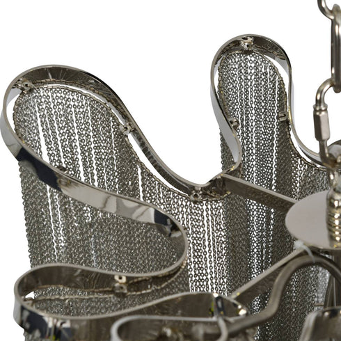 Libra Niagara Silver Chain 12 Light Pendant Lamp Medium