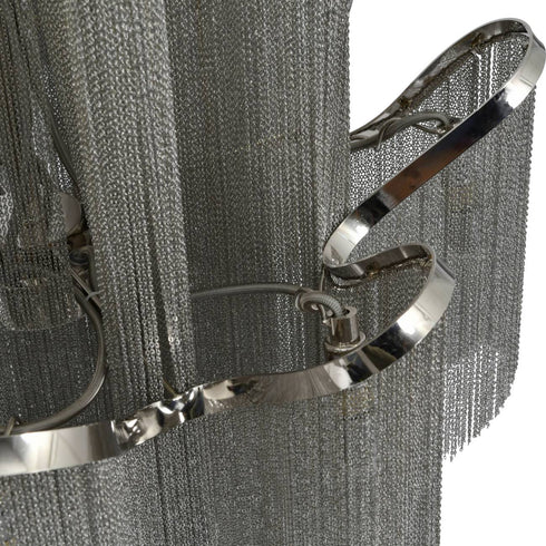 Libra Niagara Silver Chain 12 Light Pendant Lamp Medium