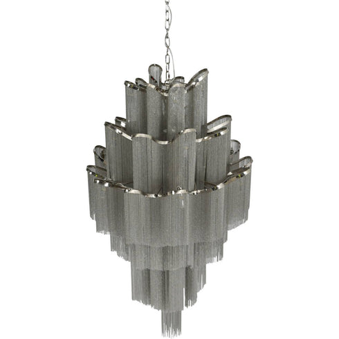 Libra Niagara Silver Chain 15 Light Pendant Lamp Extra Large