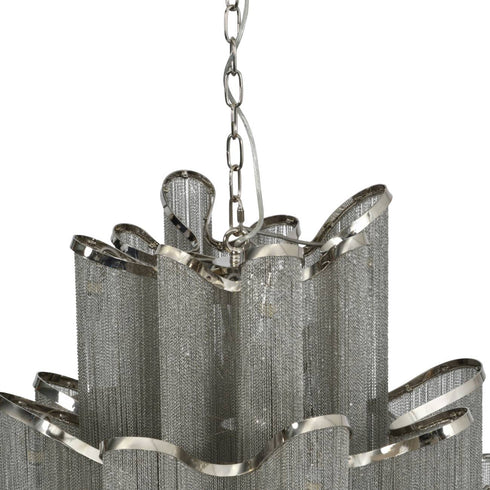 Libra Niagara Silver Chain 15 Light Pendant Lamp Extra Large