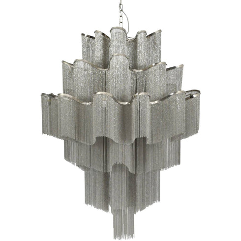 Libra Niagara Silver Chain 15 Light Pendant Lamp Extra Large