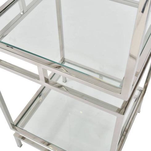 Libra Abington Stainless Steel Frame and Clear Glass Display Unit