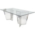 Libra Abington Stainless Steel Frame and Clear Glass Dining Table 200cm