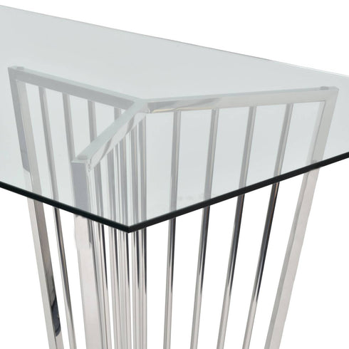 Libra Abington Stainless Steel Frame and Clear Glass Dining Table 200cm
