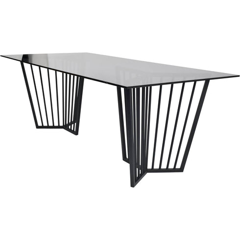 Libra Abington Black Frame and Tinted Glass Dining Table 200cm
