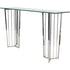 Libra Abington Stainless Steel Frame and Clear Glass Console Table