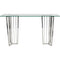 Libra Abington Stainless Steel Frame and Clear Glass Console Table