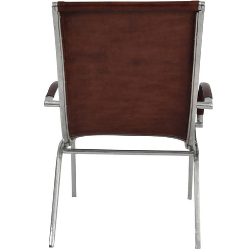 Libra Iconic Bolero Aluminium and Tan Leather Armchair