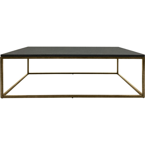 Libra Kirkstone Iron Coffee Table Aged Champagne Finish with Galaxy Slate Top Small 12