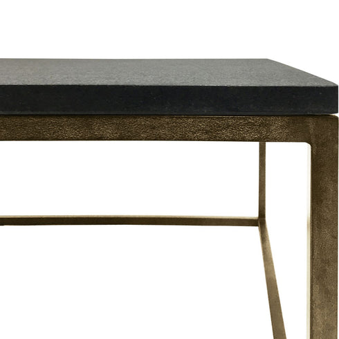 Libra Kirkstone Iron Coffee Table Aged Champagne Finish, Galaxy Slate Top Large 140×81