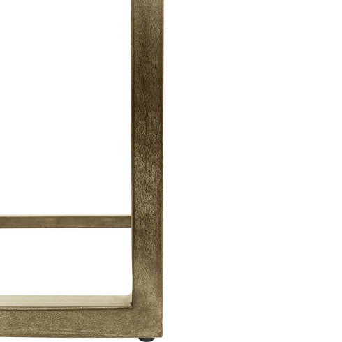 Libra Kirkstone Iron Console Table in Aged Champagne Finish Galaxy Slate Large 140x41x