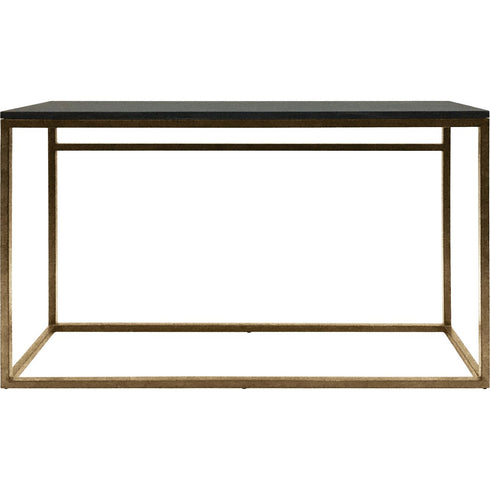 Libra Kirkstone Iron Console Table in Aged Champagne Finish Galaxy Slate Large 140x41x