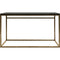 Libra Kirkstone Iron Console Table in Aged Champagne Finish Galaxy Slate Large 140x41x