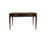 2 Drawer Dressing Table - Black Veneer and Brass Finish With Stainless Steel Curved Legs And Glass Tops