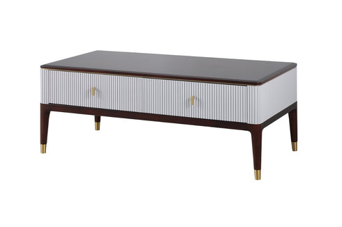 Coffee Table With White And Warm Brown Finish
