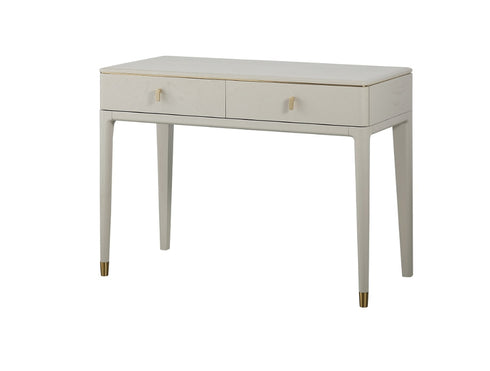 2 Drawer Dressing Table - White And Brushed Gold Finish