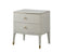 2 Drawer Side Table - White Veneer and Brushed Gold Finish