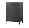 5 Drawer Chest Dark Grey With Brushed Gold Finish