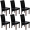 Swen Studio - Dining Chairs 6 pcs Black Faux Leather