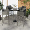Swen Studio - Bar Stools 4 pcs with Cushions Grey Poly Rattan