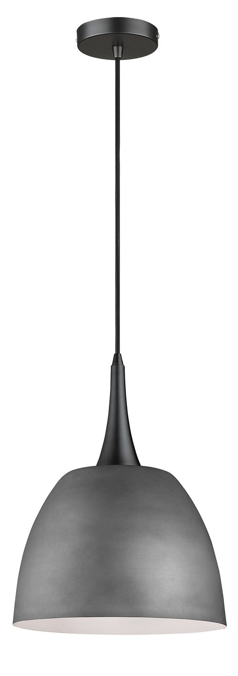 Pendant Luminaire In Cement And Matt Black LL00002