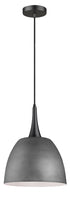Pendant Luminaire In Cement And Matt Black LL00002