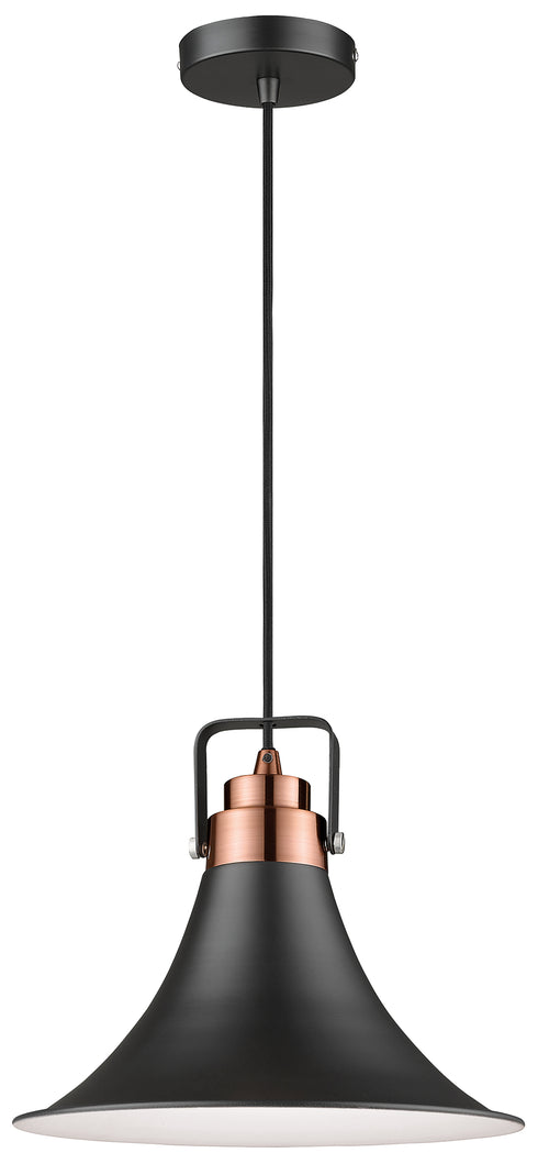 Pendant Luminaire In Matt Black And Copper LL00010