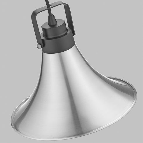 Pendant Luminaire In Satin Nickel And Matt Black LL00011