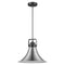 Pendant Luminaire In Satin Nickel And Matt Black LL00011