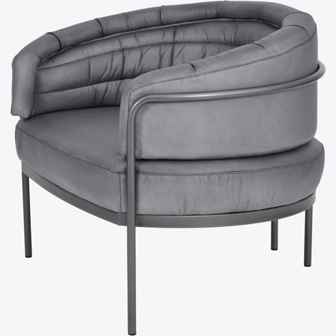 Libra Angus Club Chair Concrete Colour Leather