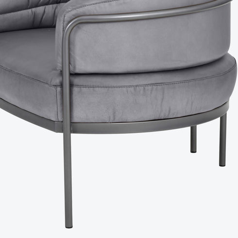 Libra Angus Club Chair Concrete Colour Leather