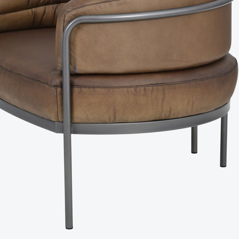 Libra Angus Club Chair Light Olive Leather