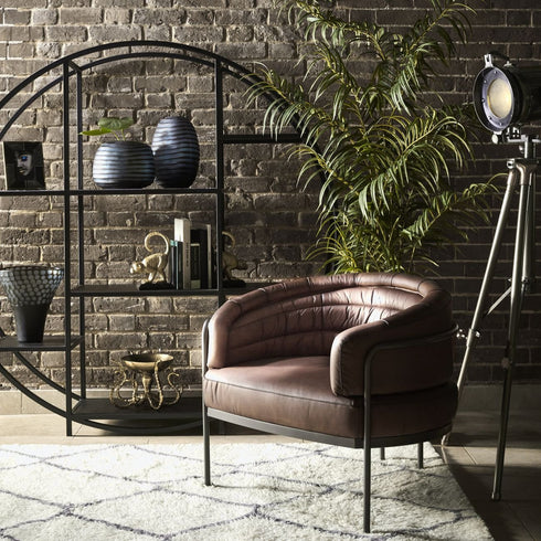 Libra Angus Club Chair Light Olive Leather