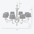 Libra Aperfield Nickel Chandelier with Black Shades E14 40W 8