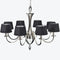 Libra Aperfield Nickel Chandelier with Black Shades E14 40W 8