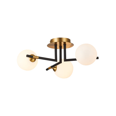Flush luminaire in Matt Black Antique Brass LL00013