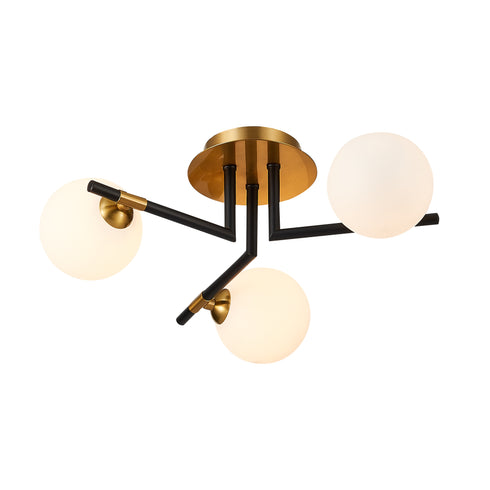 Flush luminaire in Matt Black Antique Brass LL00013