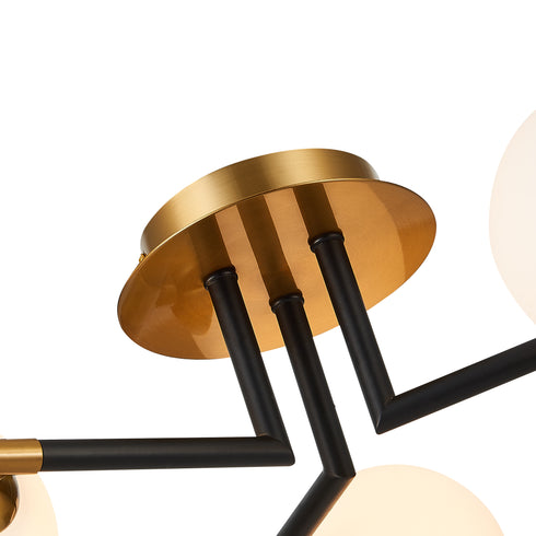 Flush luminaire in Matt Black Antique Brass LL00013