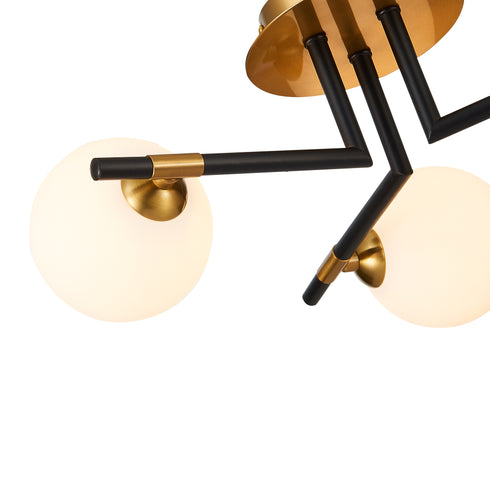 Flush luminaire in Matt Black Antique Brass LL00013