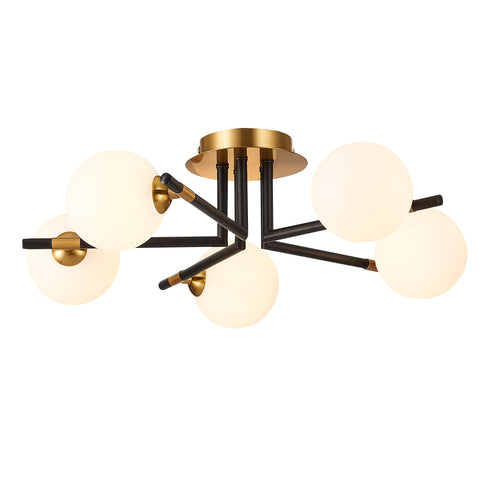 Flush luminaire in Matt Black Antique Brass LL00014