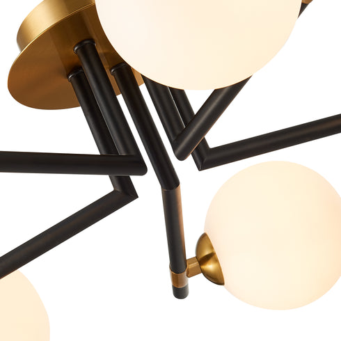 Flush luminaire in Matt Black Antique Brass LL00014