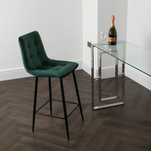 Native Home Lifestyle Squared Green Kitchen Bar Stools (Set Of 2)