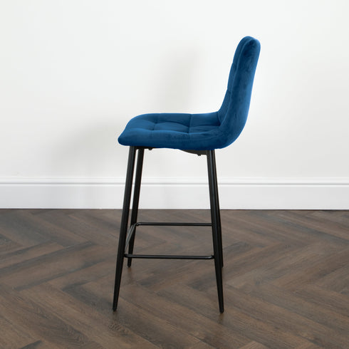 Native Home Lifestyle Squared Navy Blue Kitchen Bar Stools (Set Of 2)