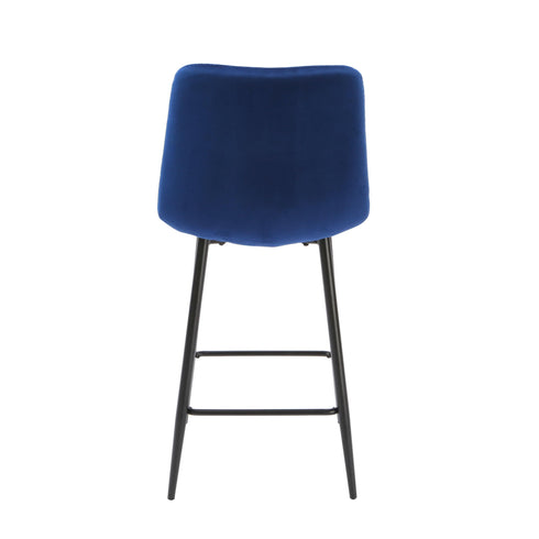 Native Home Lifestyle Squared Navy Blue Kitchen Bar Stools (Set Of 2)