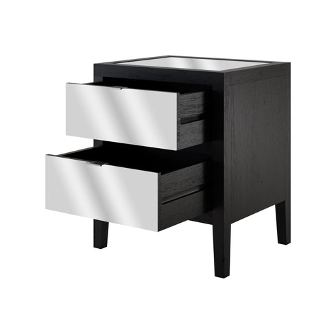Josephine Bedside | 2 Drawer | Black